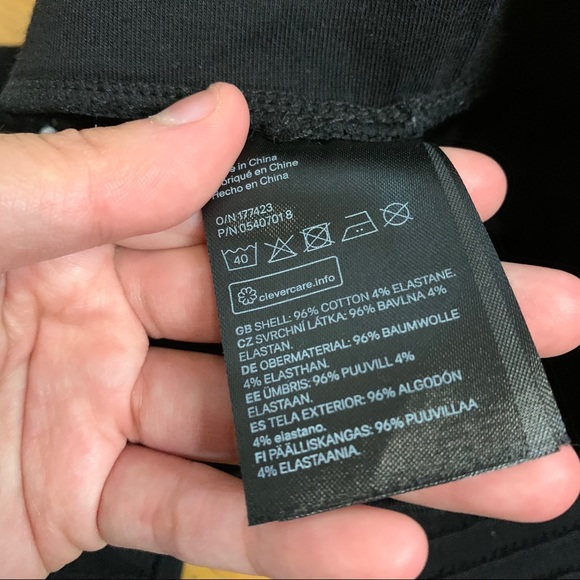 H&M Black Moto High Waisted Cotton Leggings - Picture 11 of 11